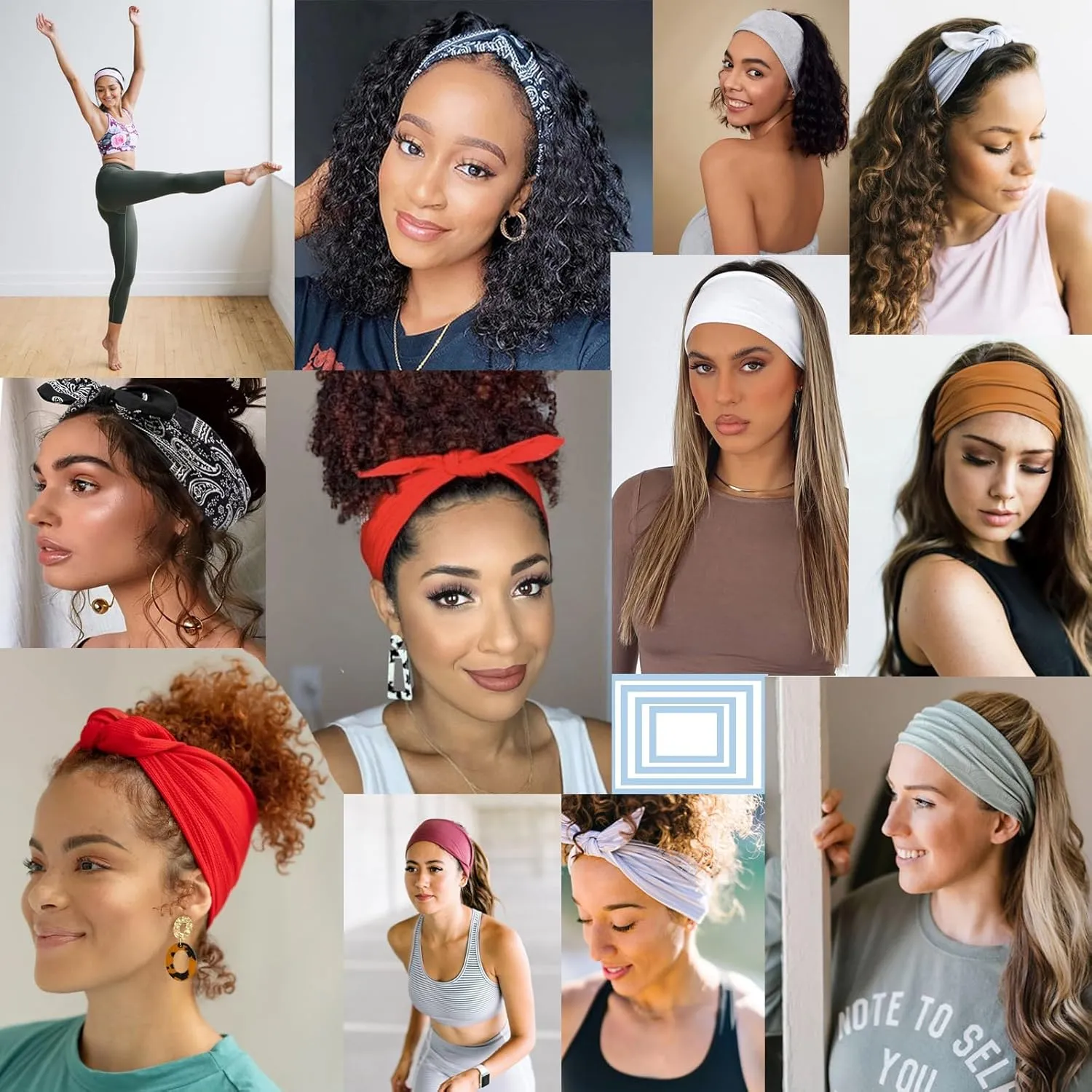 6 Pieces Knotted Headbands Adjustable Stretchy Women Headbands African Wide Hair Wrap Extra Turban Head Bands for Lady Large Sport Workout Stretch Non-slip Big Hair Bands