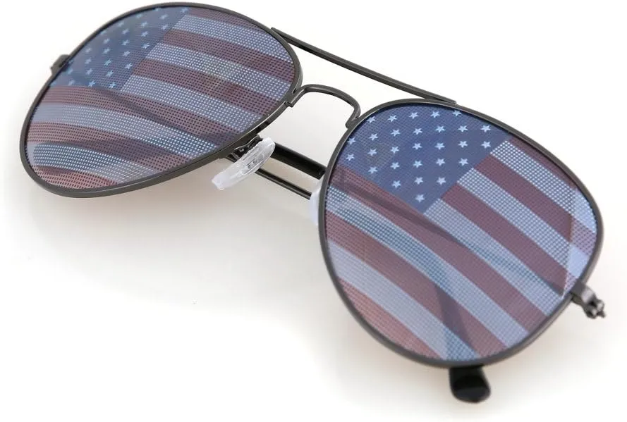 Aviator USA America American Flag Sunglasses - Great Accesory for 4th of July