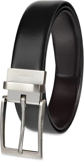 Calvin Klein Men's Two-in-one Reversible Rotative Buckle Casual Dress Belt