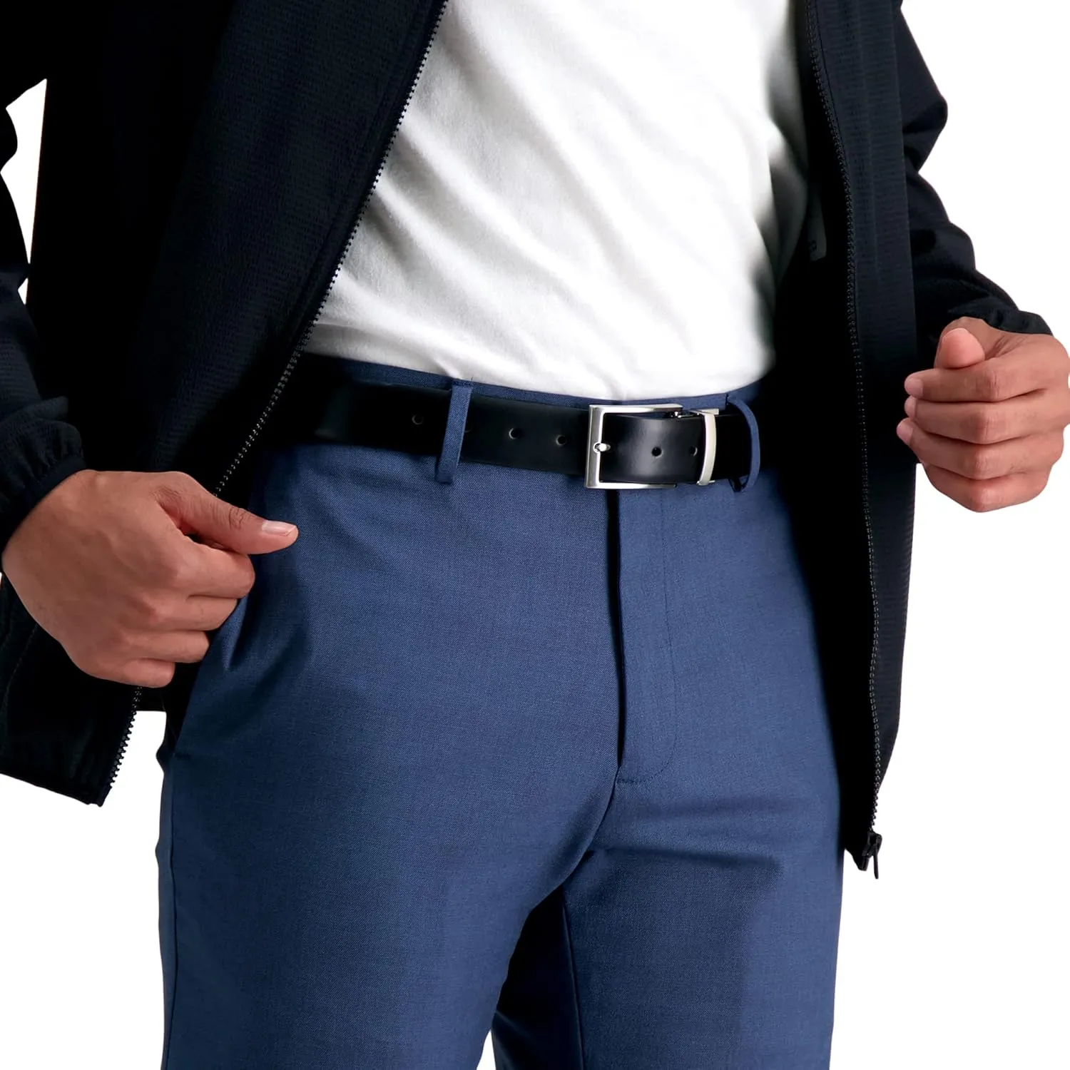 Calvin Klein Men's Two-in-one Reversible Rotative Buckle Casual Dress Belt