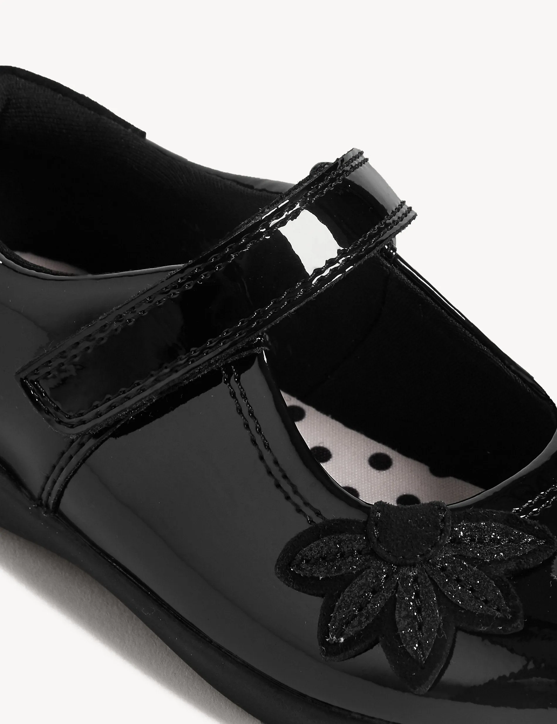 Children's patent leather school shoes (8 small - 1 large) Marks & Spencer black