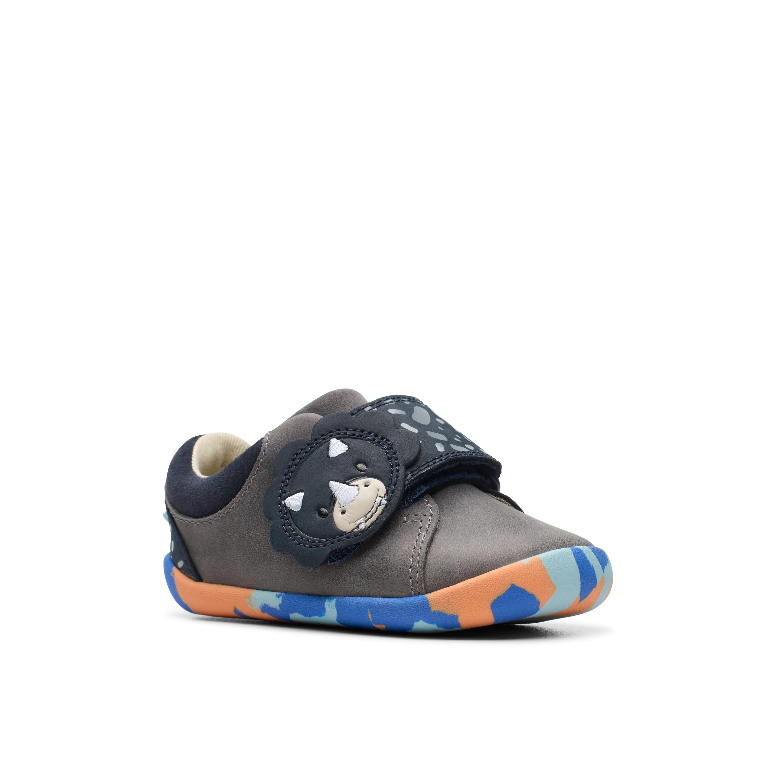 Clarks Roamer Tri T Boys Grey Blue Pre-Walker Shoes