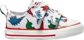 Converse Chuck Taylor All Star Low Hook and Loop TD Dinoverse Print Sneakers, White