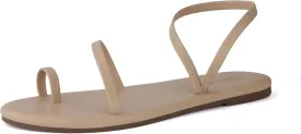 CUSHIONAIRE CHAI Womens Strappy Sandals  Flat Sandals for Women, Comfortable Beach Sandals, Summer Slip-On Shoes, Casual Dressy Sandals