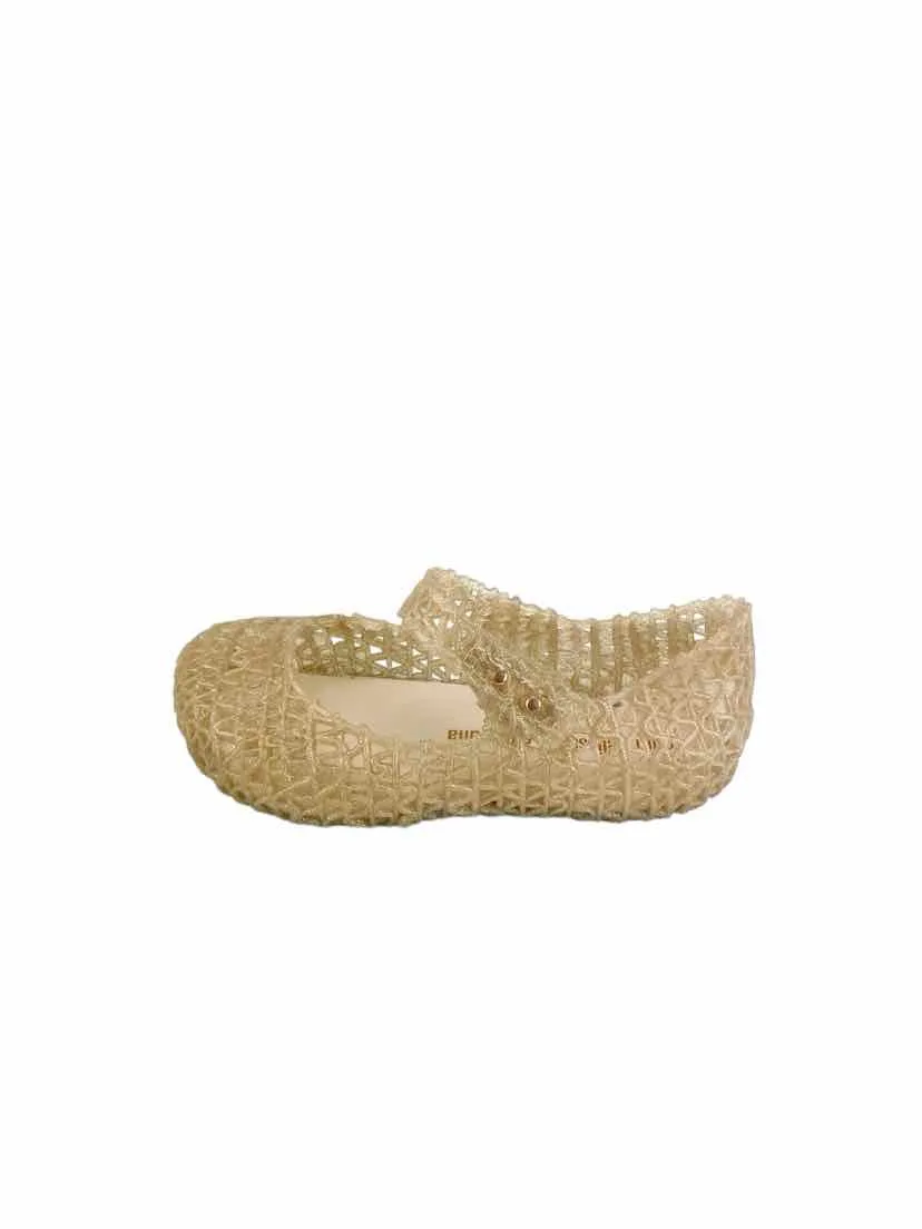 Mini Melissa Girls' Campana Mary Jane Shoes Pale Gold Size 10 (approx. age 5)