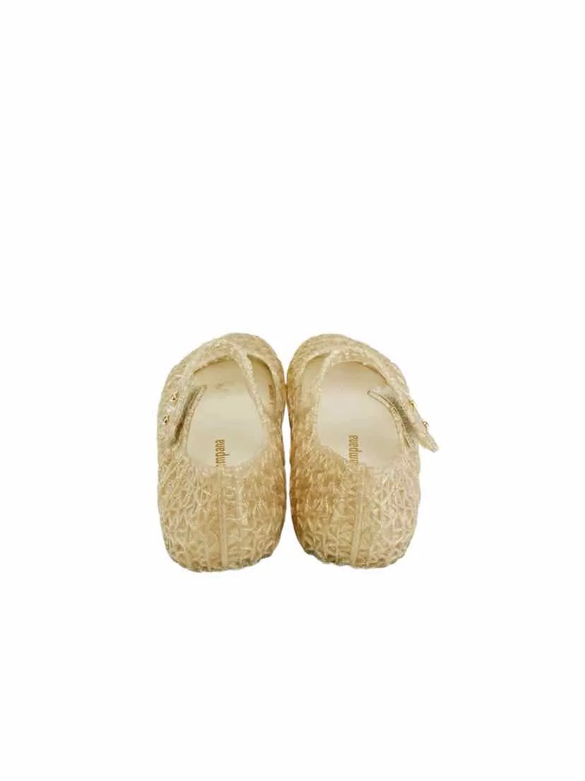 Mini Melissa Girls' Campana Mary Jane Shoes Pale Gold Size 10 (approx. age 5)