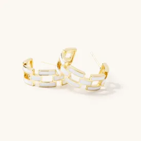 Poppy White Acrylic Hoops