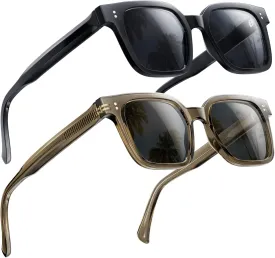 Premium 158MM Large Polarized Sunglasses for Men Women, 2 Pack XXL TR Frame Trendy Sun Glasses Outdoor with UV400