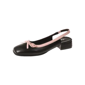 Raised Ballerina Pumps in Black